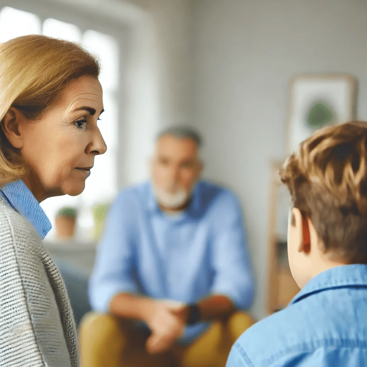 What You Need to Know About the 51B Investigation Process in Massachusetts 24 A warm and inviting scene of a supportive conversation between an adult and a child in a home environment, symbolizing a safe space for important discussions